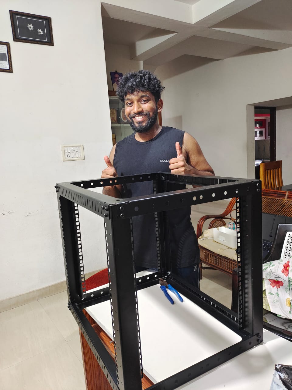 Rack frame assembly completed